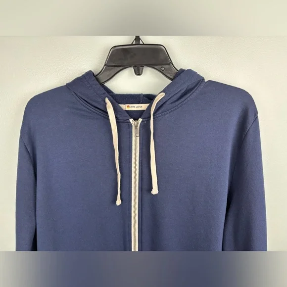 Marine Layer Hoodie Mens XL Blue Full Zip Sweatshirt TENCEL Modal Blend Pockets - Picture 3 of 10